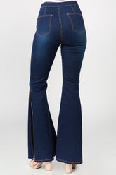 American Bazi Women's Side Slit Flare Jeans - Trendy and Stylish Denim